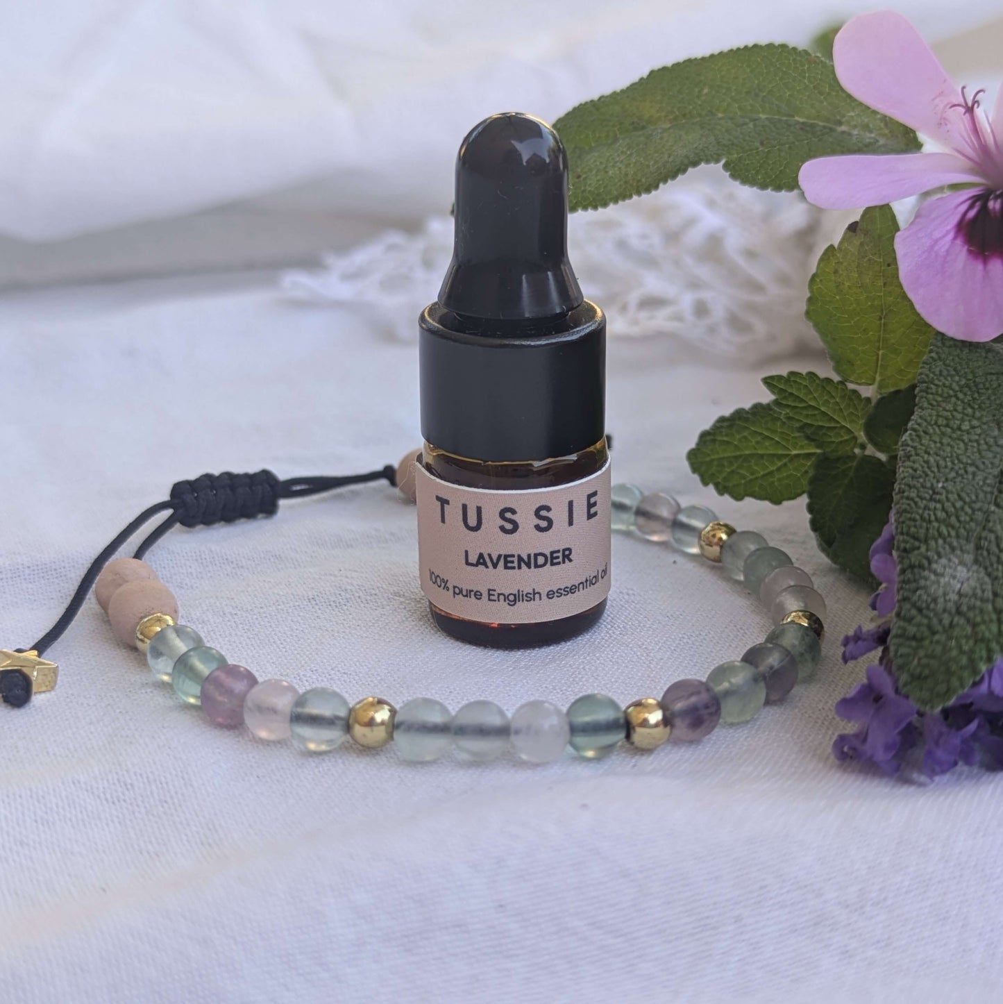 Green and Purple Fluorite Aromatherapy Bracelet