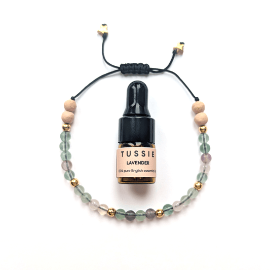 Green and Purple Fluorite Aromatherapy Bracelet